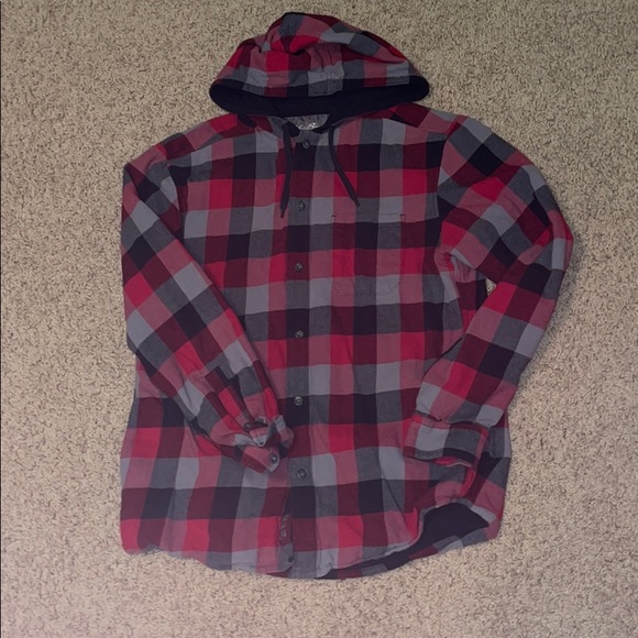 Men’s Medium EddieBauer Button-down Hoodie/flannel